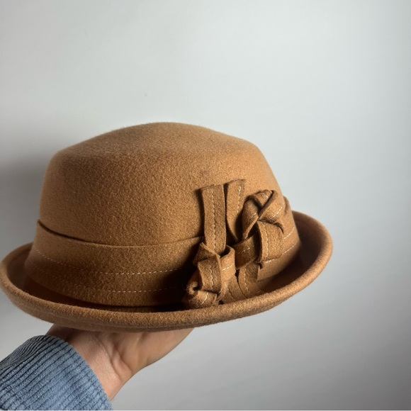 Baroness Ashley Tan Wool Bowler Hat - Picture 2 of 3